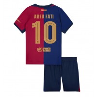 Camiseta Barcelona Ansu Fati #10 Primera Equipación para niños 2024-25 manga corta (+ pantalones cortos)